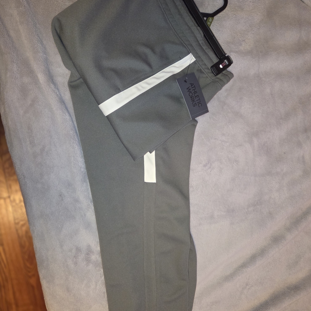 Athletic Works Gray Jogger Sweatpants with White Trim